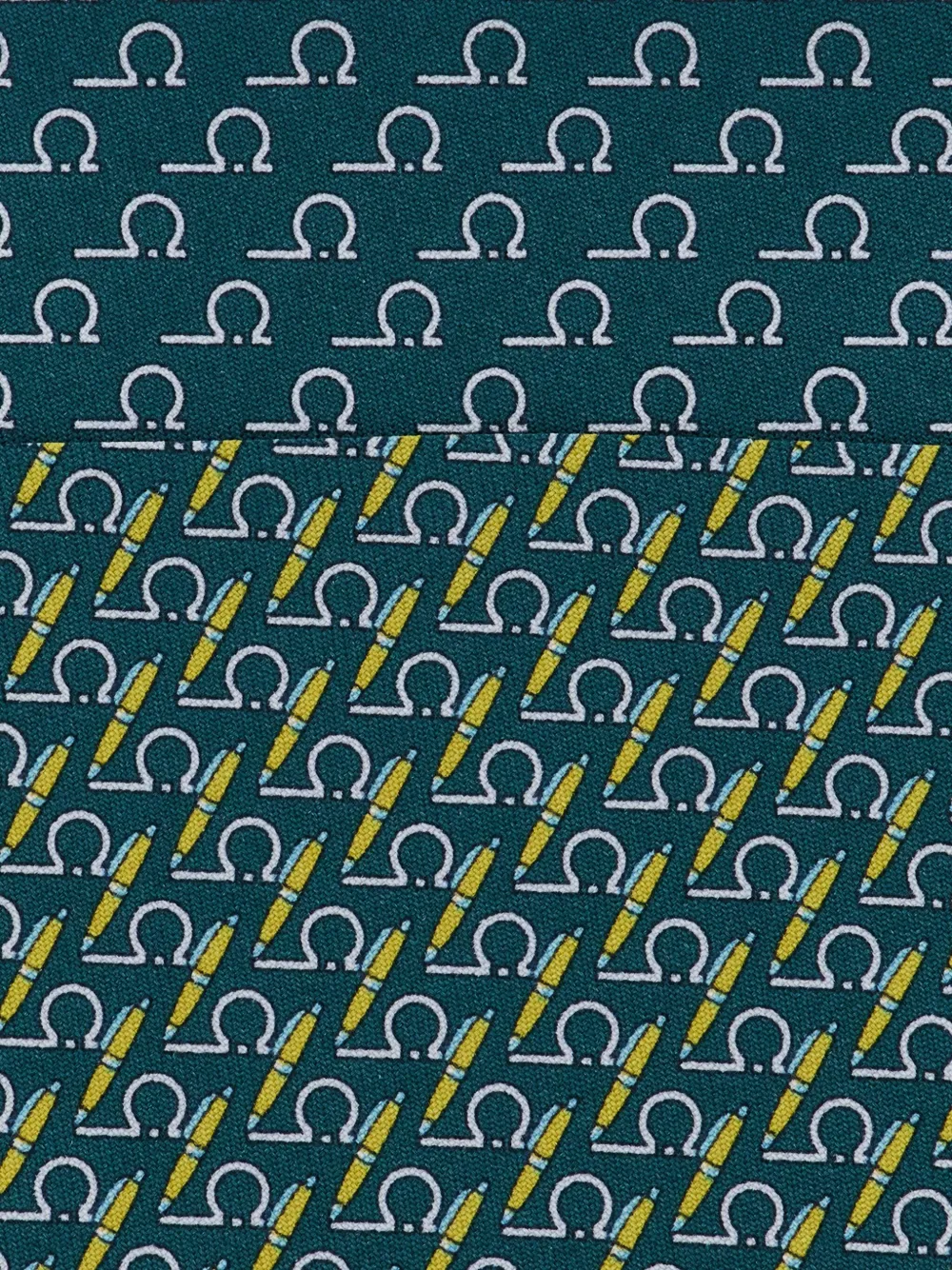 Ferragamo pen-print silk tie Groen