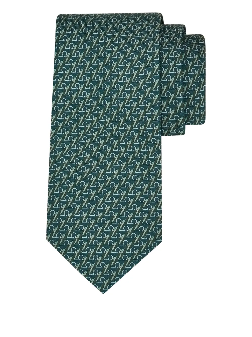 Ferragamo pen-print silk tie - Groen