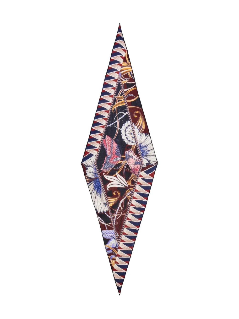 Ferragamo floral-print scarf - ブルー Ferragamo floral-print scarf - ブルー