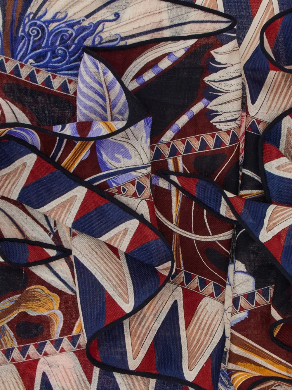 Ferragamo Sjaal met bloemenprint Blauw