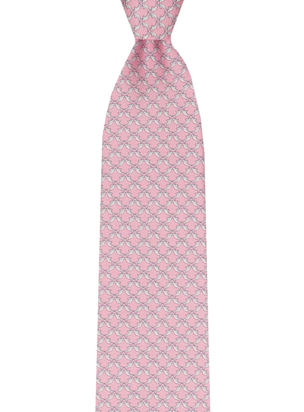 Ferragamo shark-print silk tie Roze