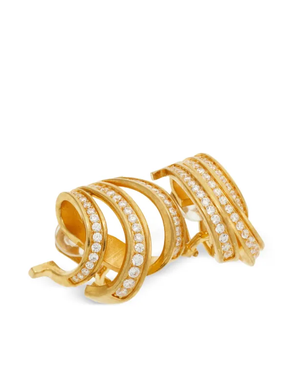 Ferragamo Triple Gancini Earrings in Gold