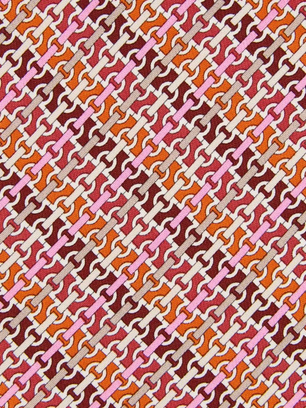 Ferragamo gancini-print silk tie Oranje