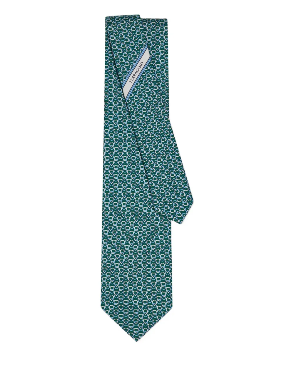 Ferragamo heart-print silk tie Groen