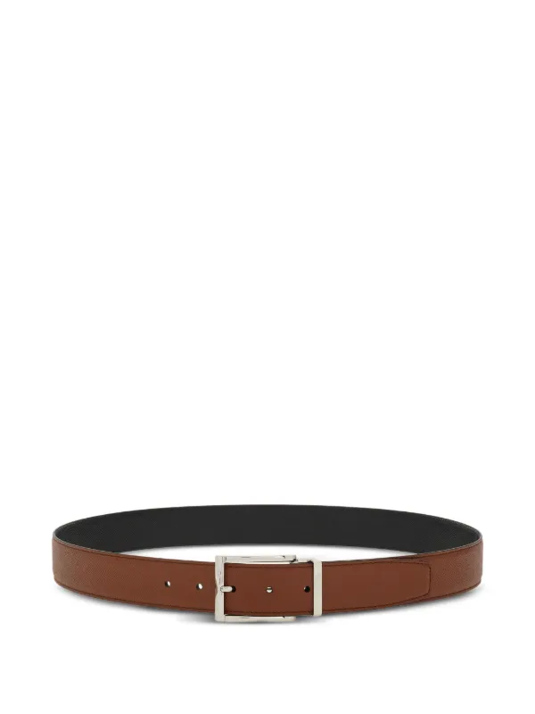 Ferragamo リバーシブル スクエアバックル ベルト | ブラック