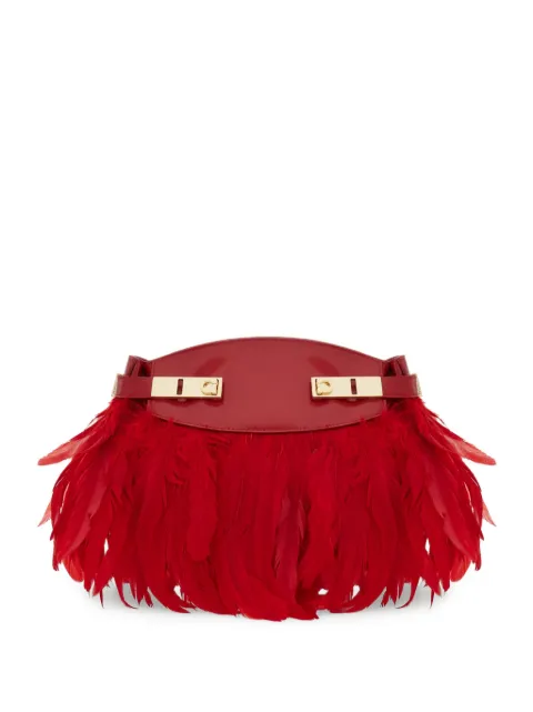 Ferragamo Hug feather-trimmed cross body bag