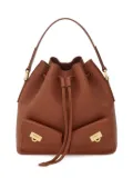 Ferragamo multi-pocket calfskin bucket bag - Brown