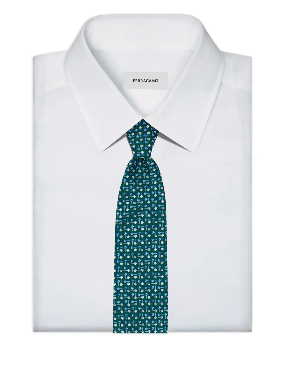 Ferragamo lollipop-print silk tie Groen