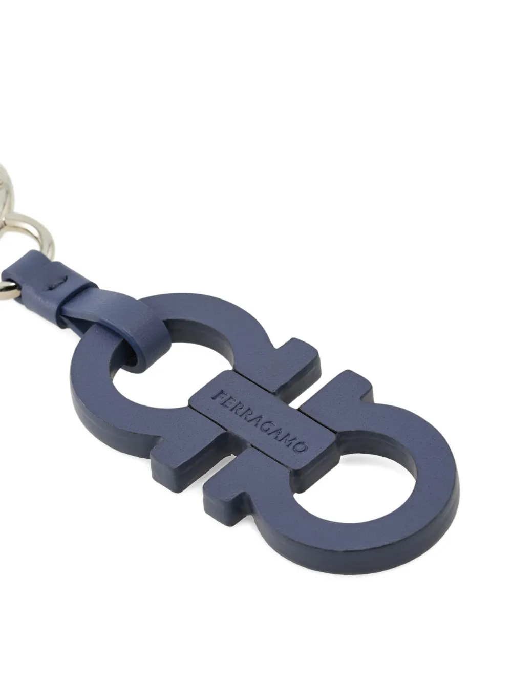 Ferragamo Gancini leren sleutelhanger Blauw