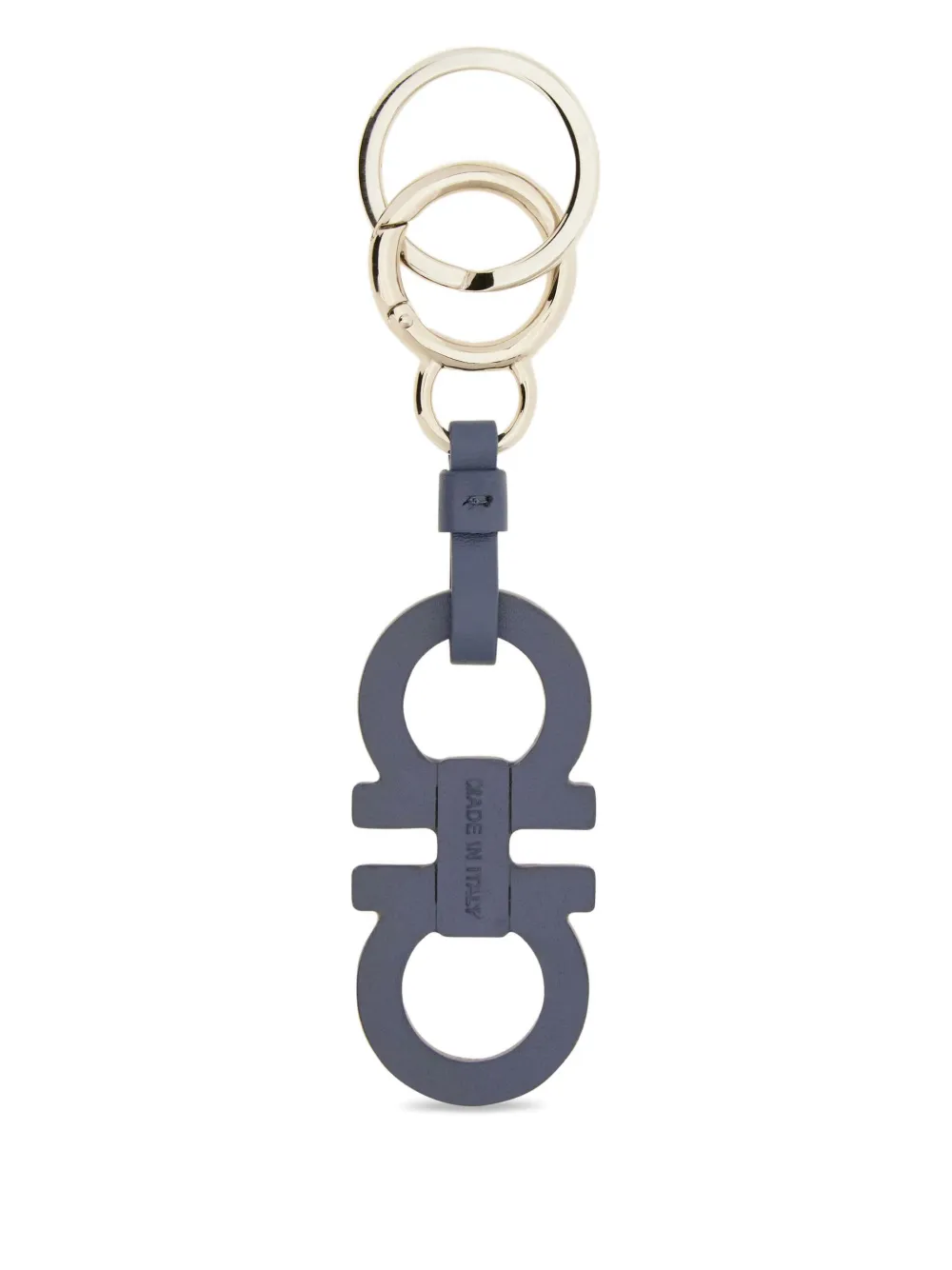 Ferragamo Gancini leren sleutelhanger Blauw