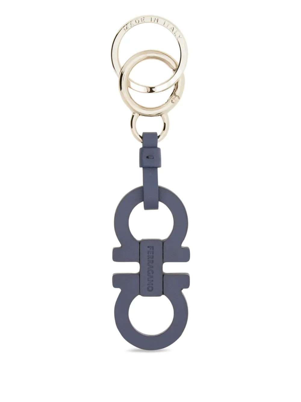 Ferragamo Gancini leren sleutelhanger Blauw