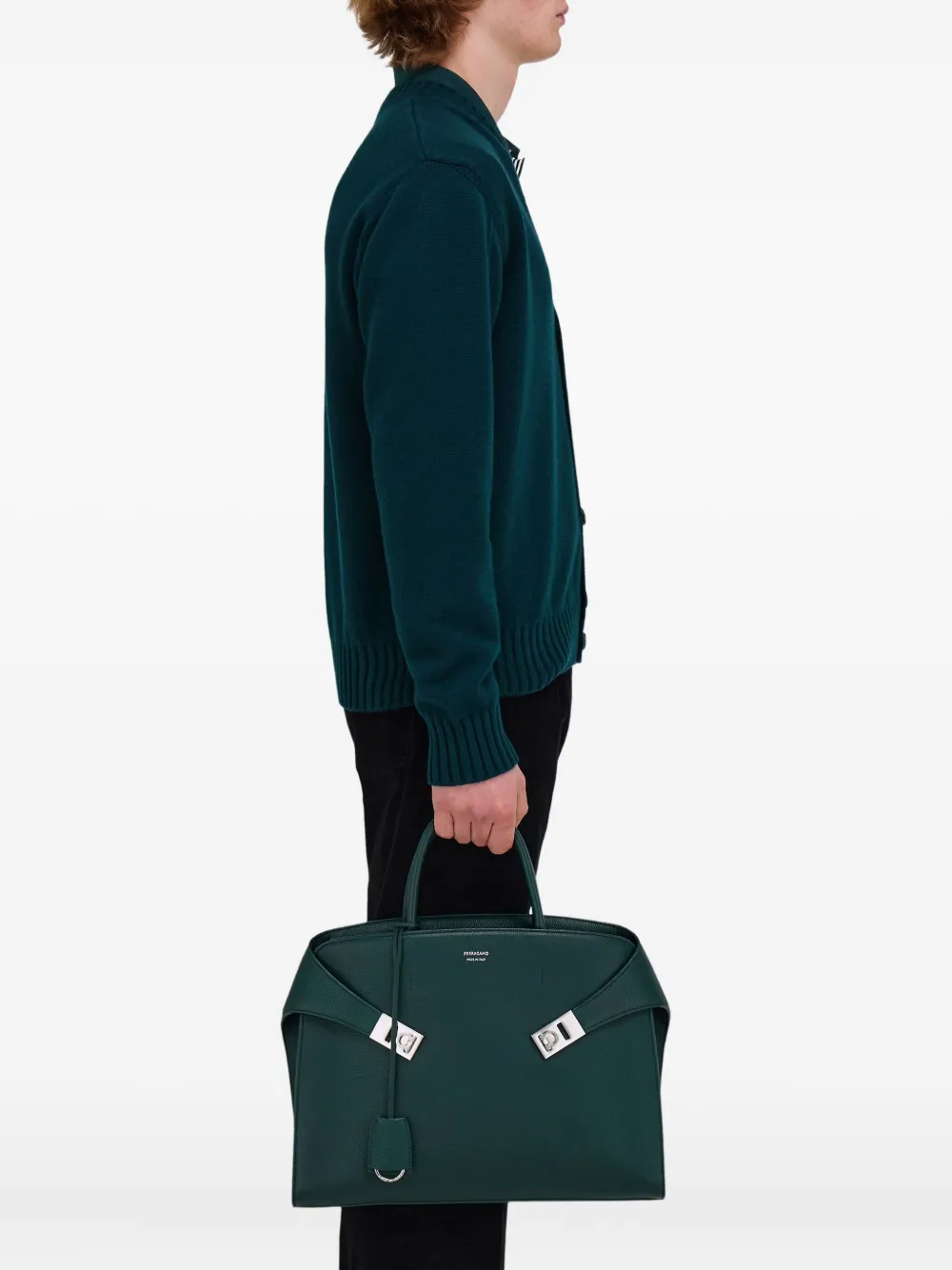 Ferragamo Hug briefcase - Groen