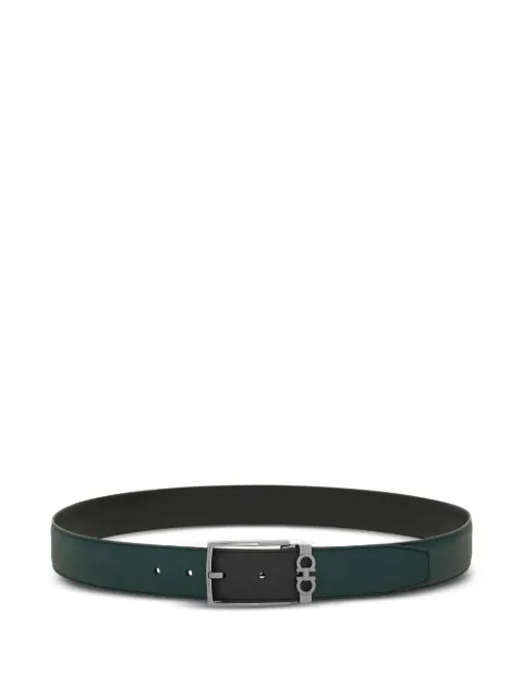 Ferragamo rectangular-buckle reversible belt