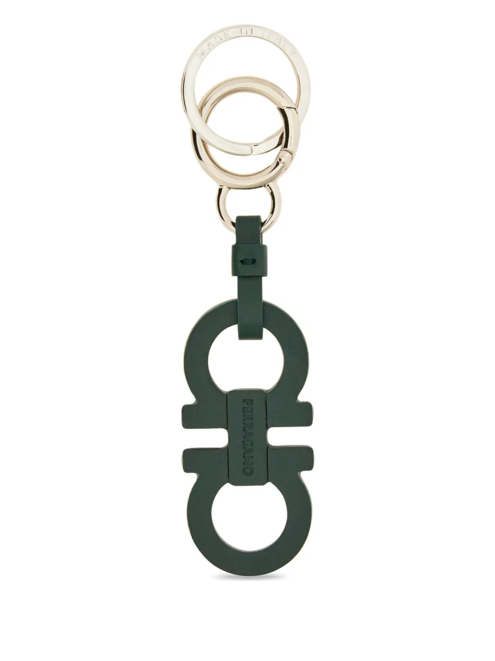 Ferragamo Leren sleutelhanger Groen