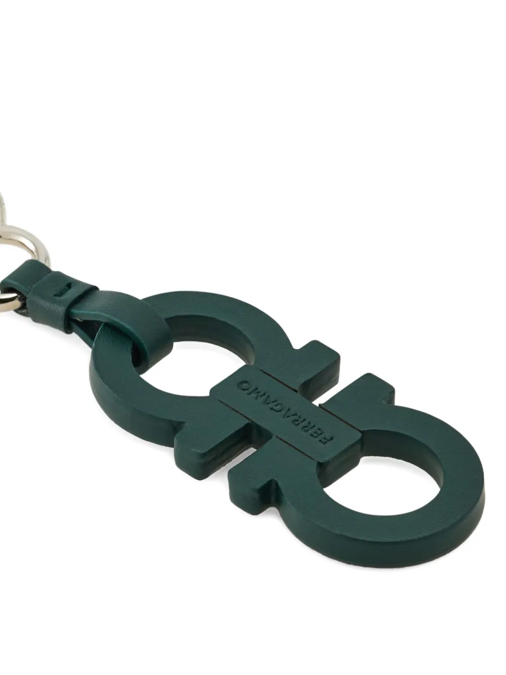 Ferragamo Leren sleutelhanger Groen