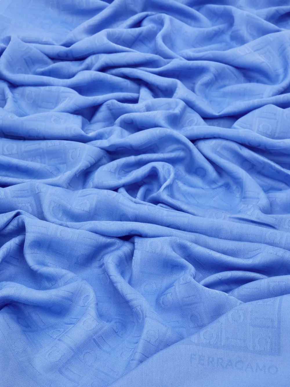 Ferragamo Sjaal met franje Blauw