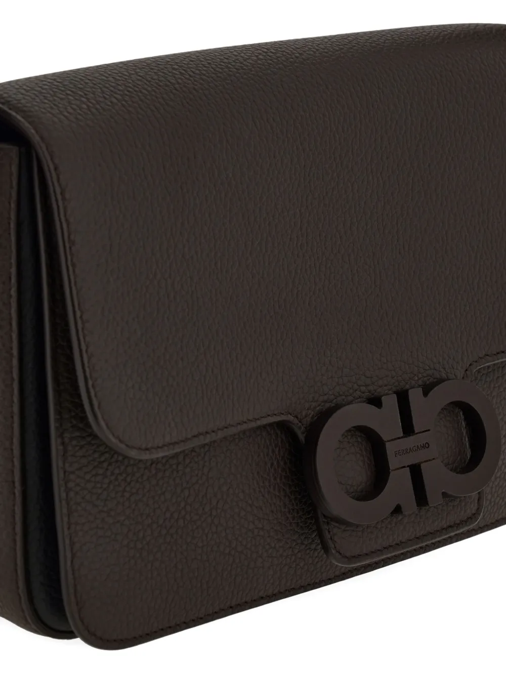Ferragamo Messengertas met Gancini-gesp Bruin