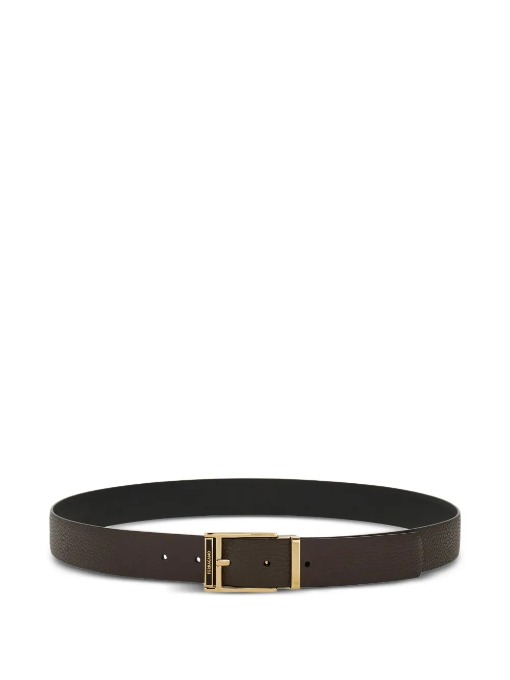 Ferragamo Omkeerbare riem met vierkante gesp Bruin