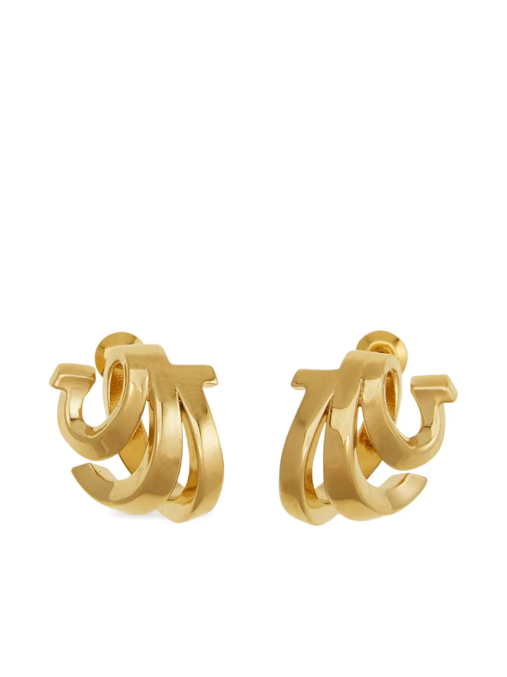 triple Gancini hoop earrings