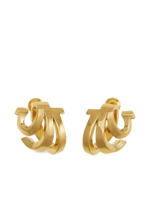 Ferragamo triple Gancini hoop earrings