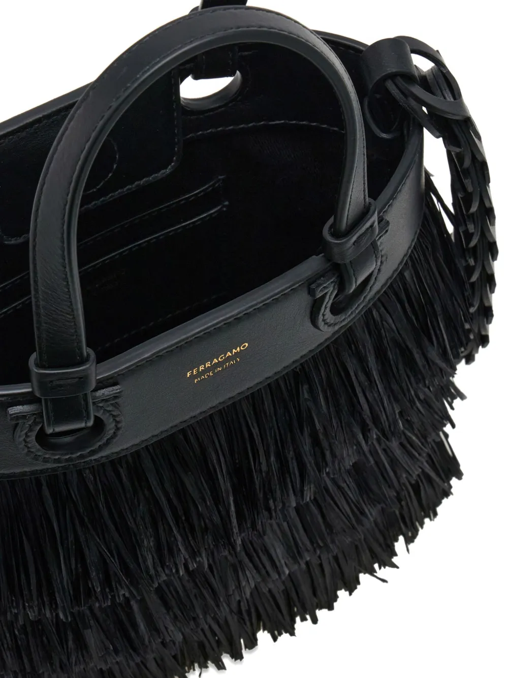 Ferragamo Gelaagde shopper met franje Zwart