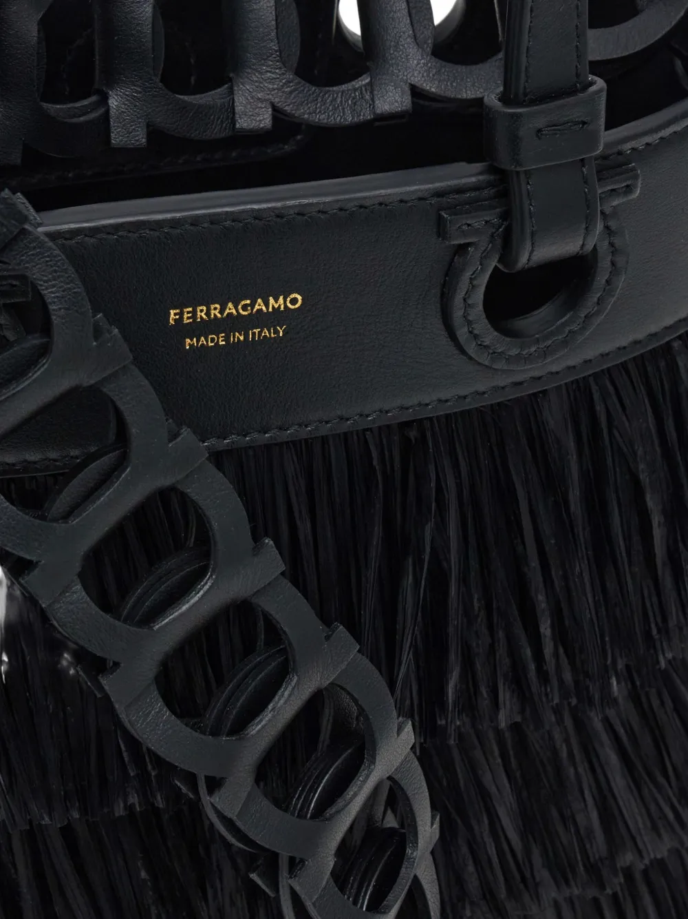 Ferragamo Gelaagde shopper met franje Zwart