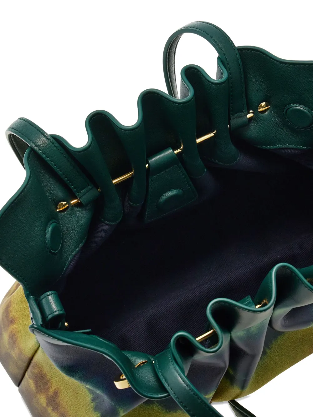 Ferragamo Gesmockte schoudertas met tie-dye print Groen