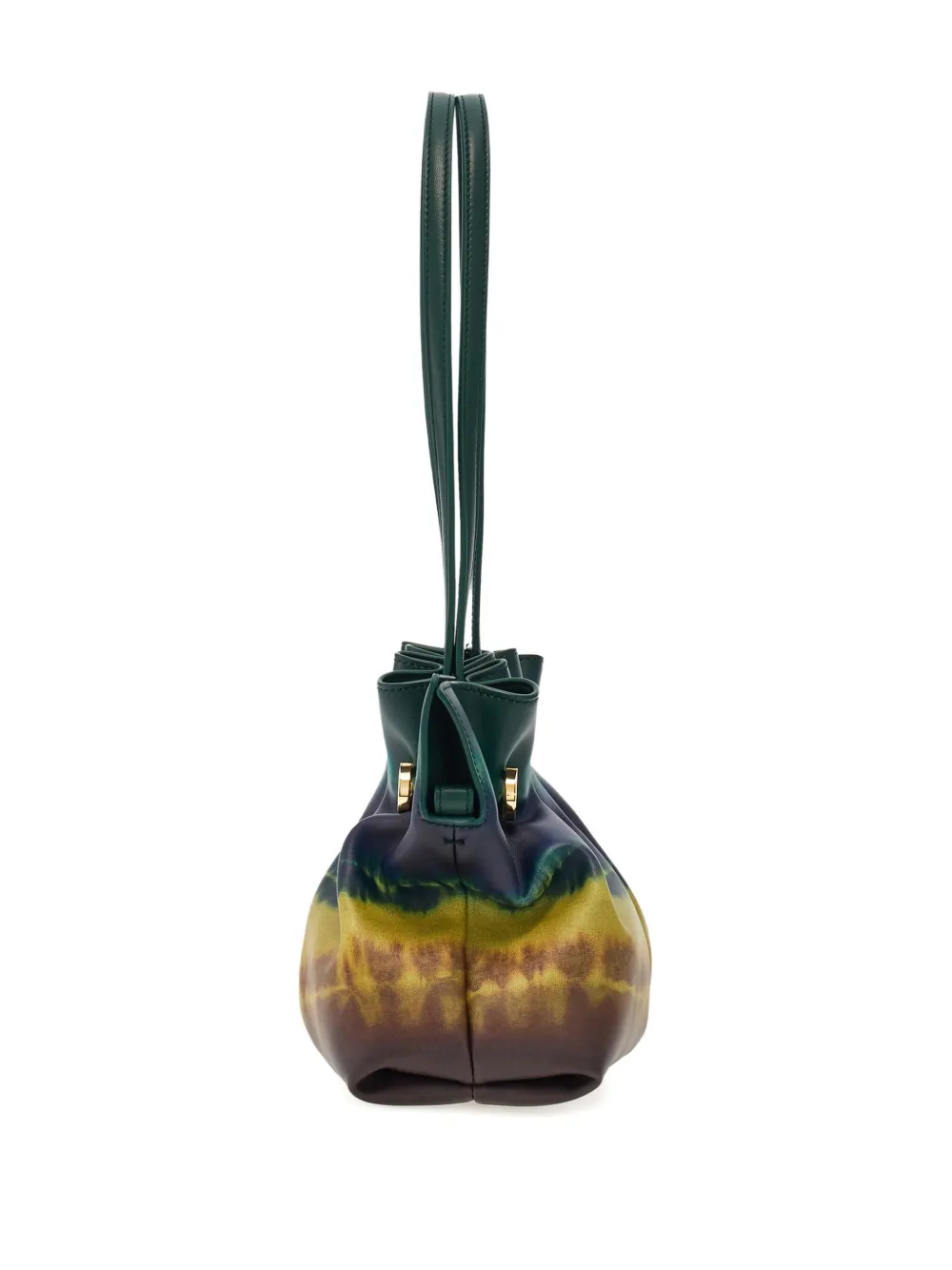 Ferragamo Gesmockte schoudertas met tie-dye print Groen