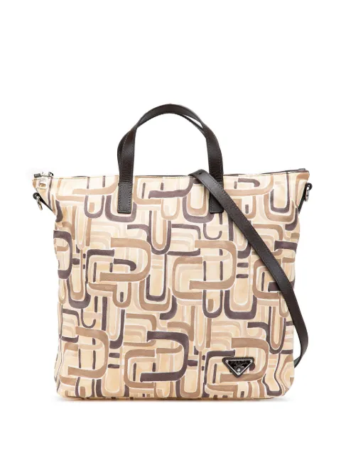 Prada Pre-Owned bolsa satchel Tessuto Stampato 2013-2025