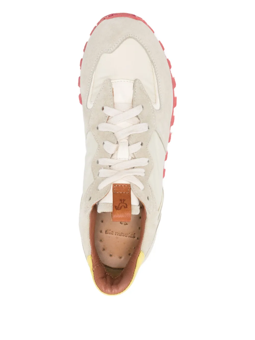 ELIA MAURIZI Marika suede panelled sneakers Beige