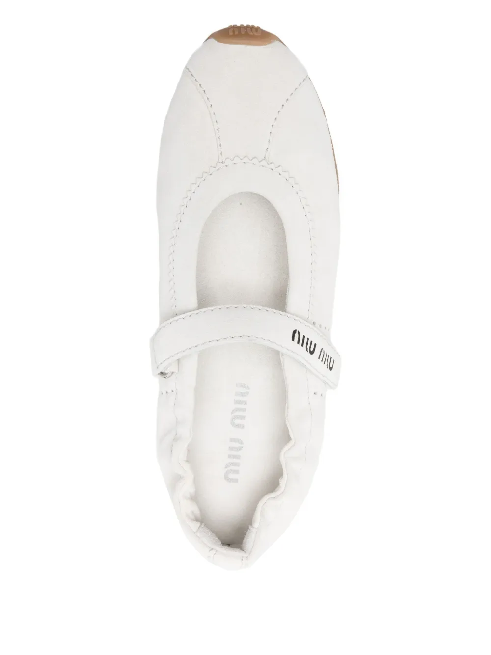 Miu Ballerina's van nappa leer Wit