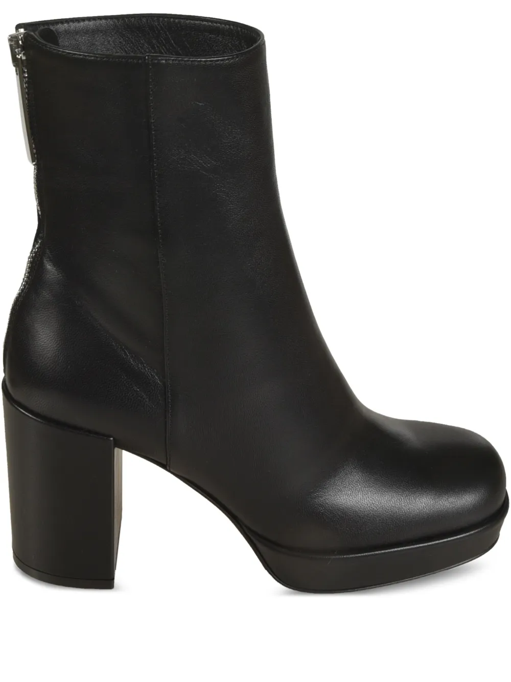 Sergio Rossi 75mm zip-detail platform ankle boots Black
