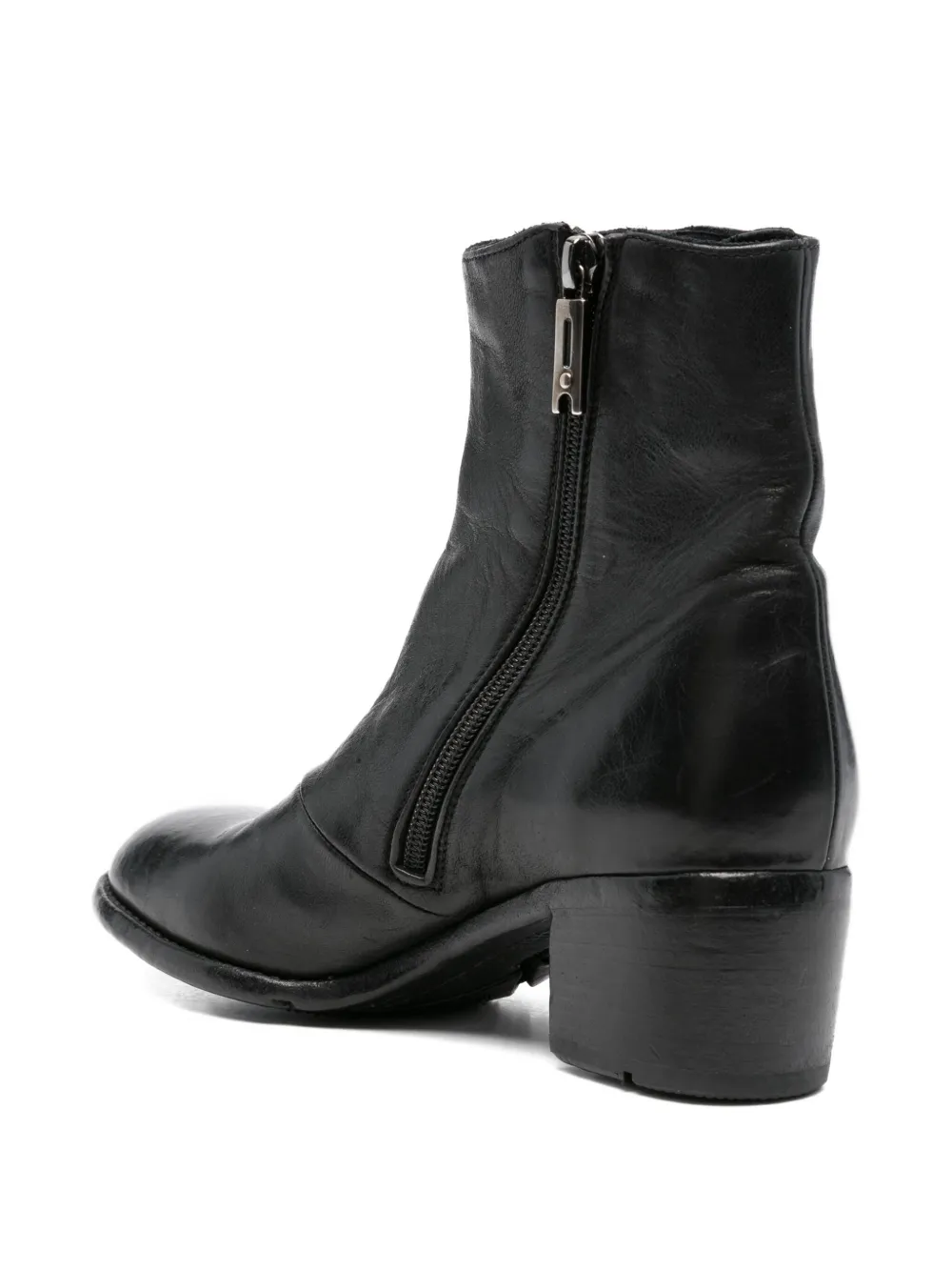 LEMARGO 50mm zipped ruched ankle boots Black