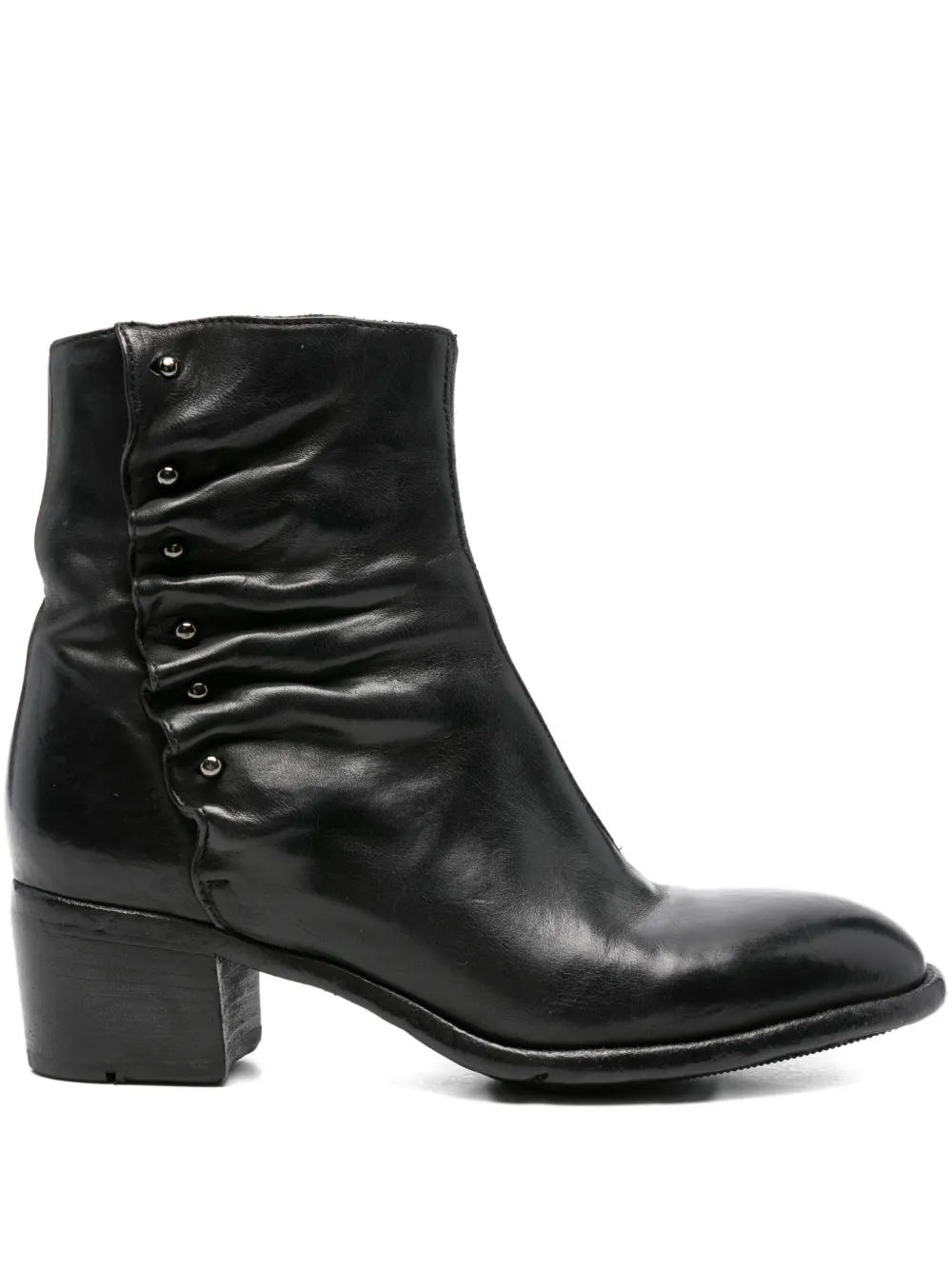 LEMARGO 50mm zipped ruched ankle boots Black