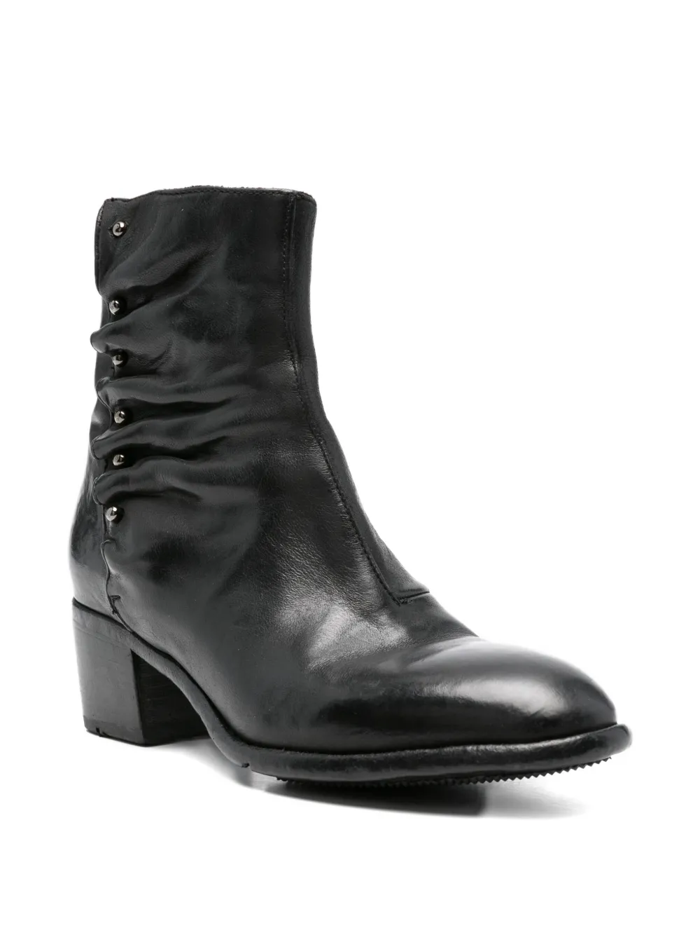LEMARGO 50mm zipped ruched ankle boots Black