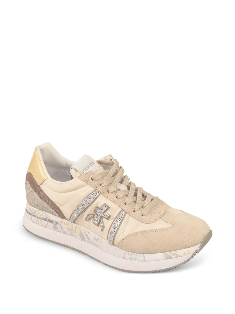 Premiata Conny panelled sneakers Neutrals