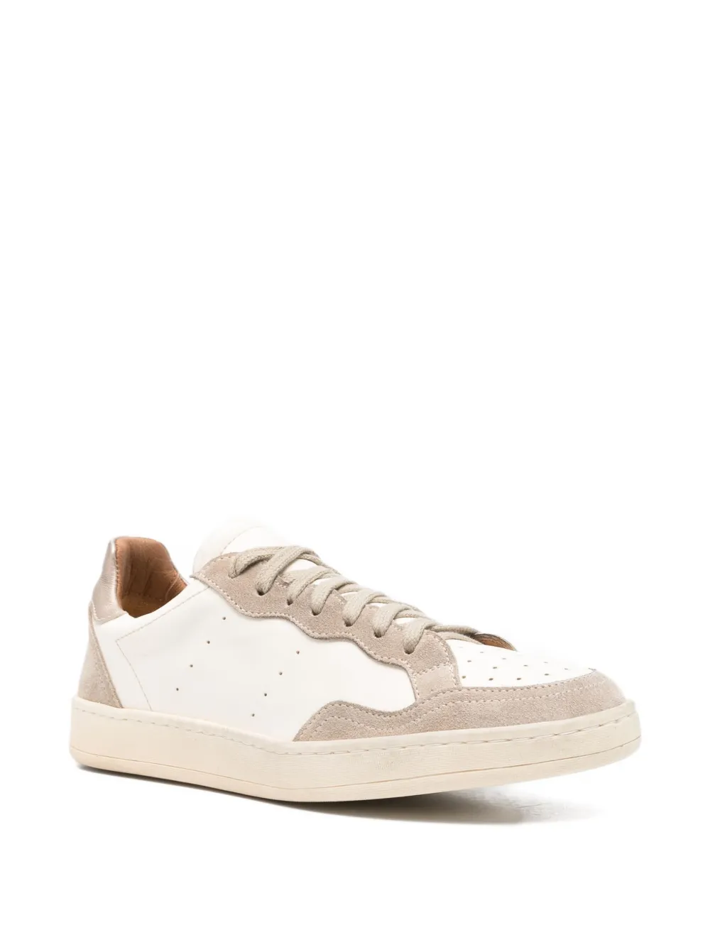 ELIA MAURIZI Gilda leather-panel sneakers Beige