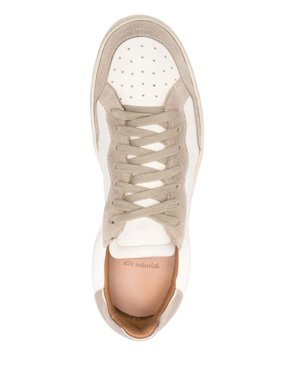 ELIA MAURIZI Gilda leather-panel sneakers Beige