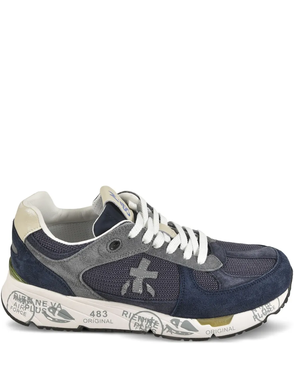 Premiata suede-mesh sneakers Blue