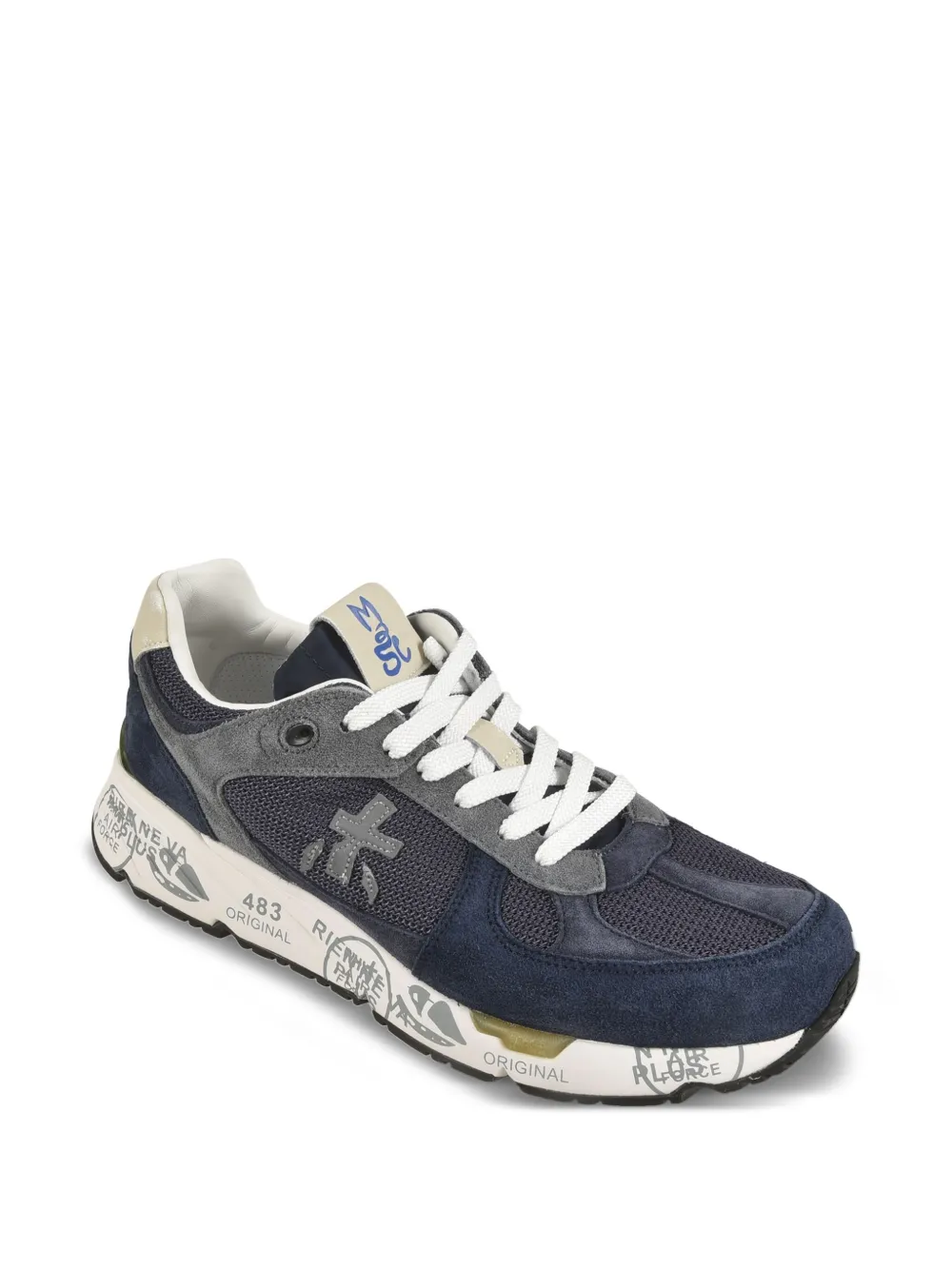 Premiata suede-mesh sneakers Blue