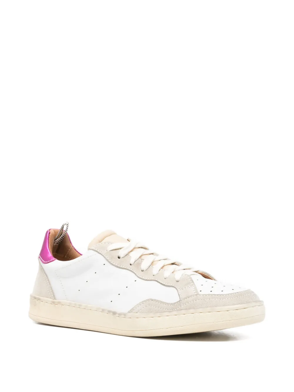 ELIA MAURIZI Lexi leren sneakers met vlakken - Wit