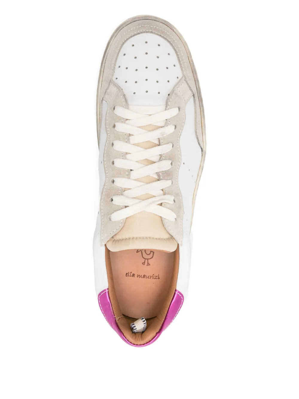 ELIA MAURIZI Lexi leather panelled sneakers White