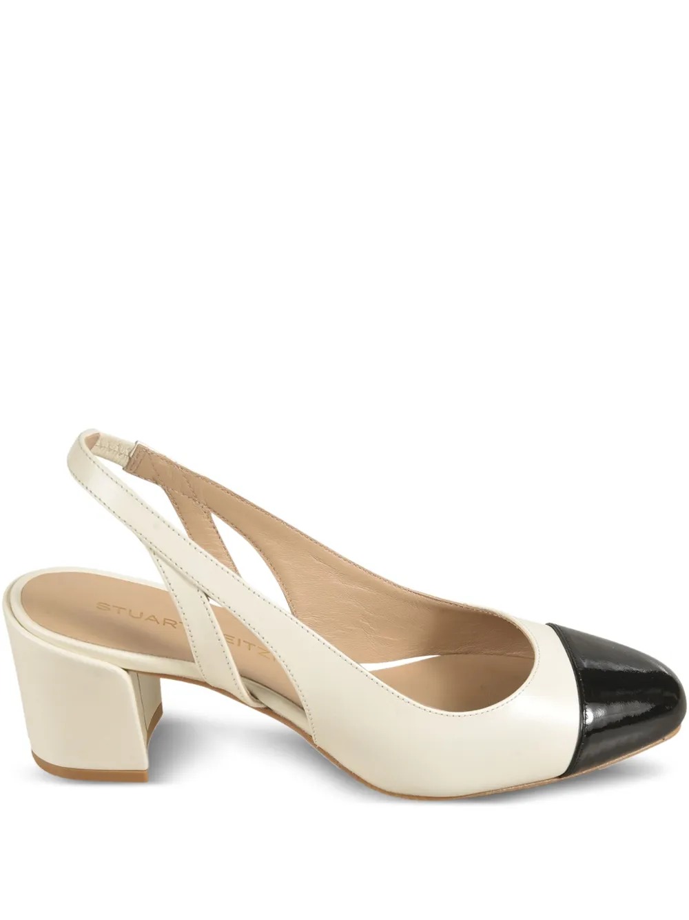 Stuart Weitzman slingback block-heel pumps Neutrals