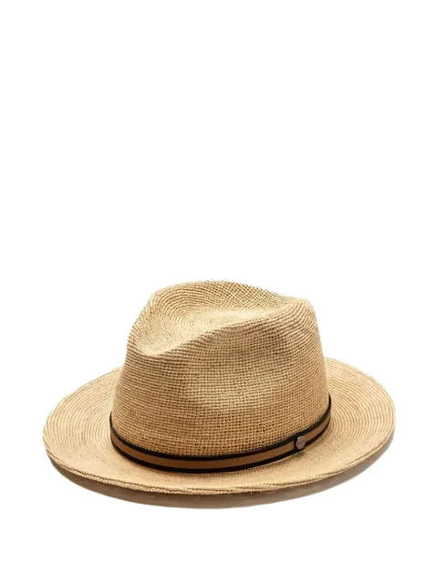 Borsalino straw-band fedora hat