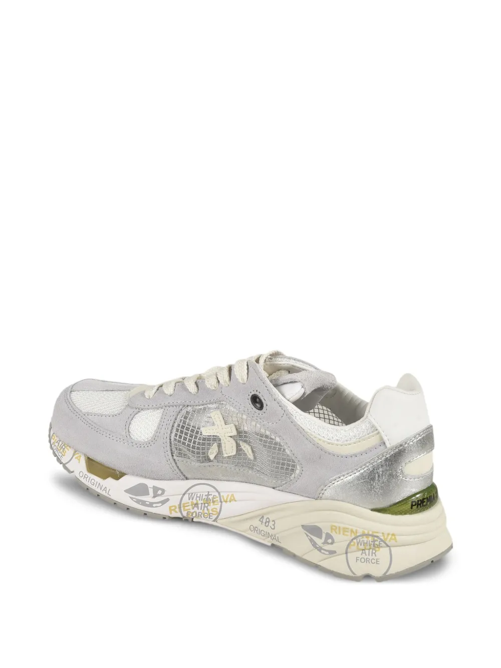 Premiata Mased mesh-panel suede sneakers Grey