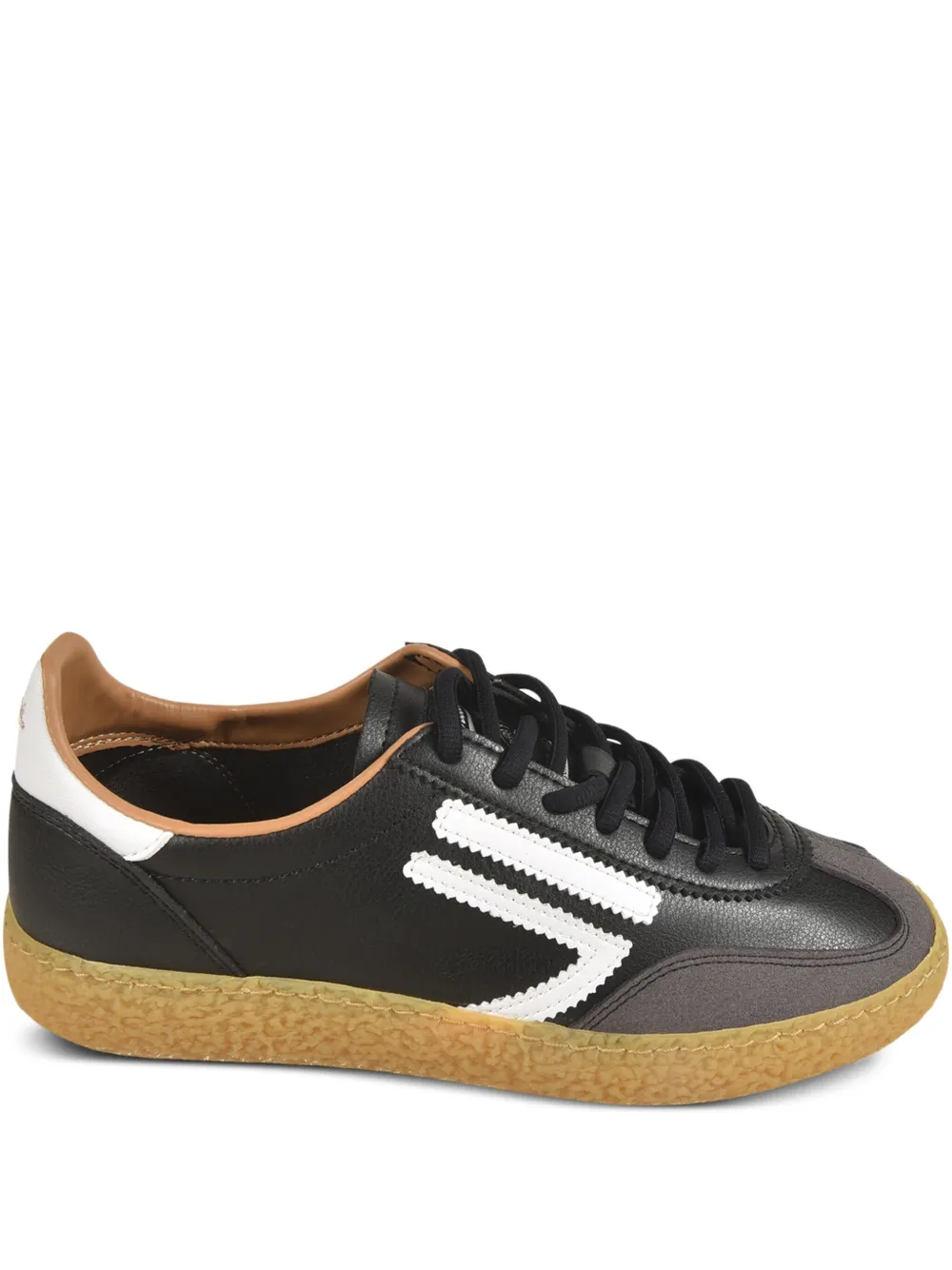 Puraai leather striped sneakers Black