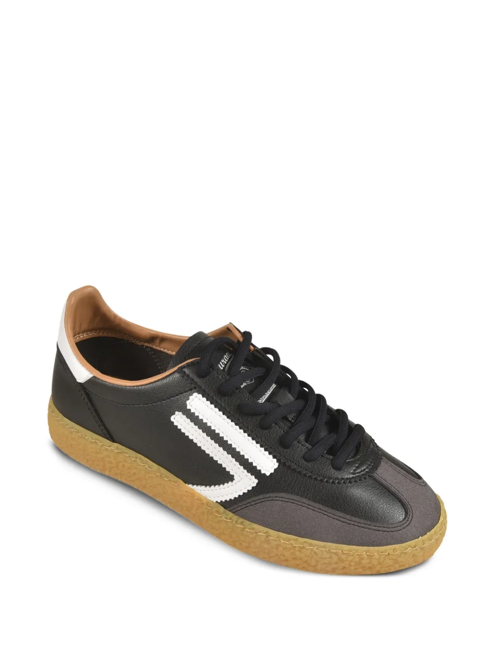 Puraai leather striped sneakers Black