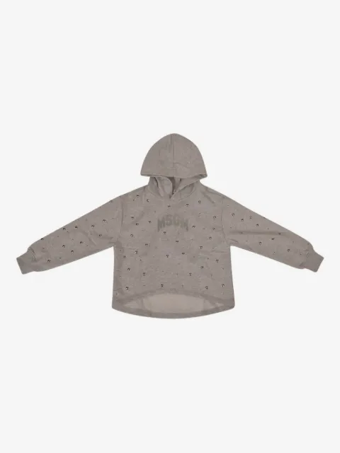 MSGM Kids hooded embellished hoodie