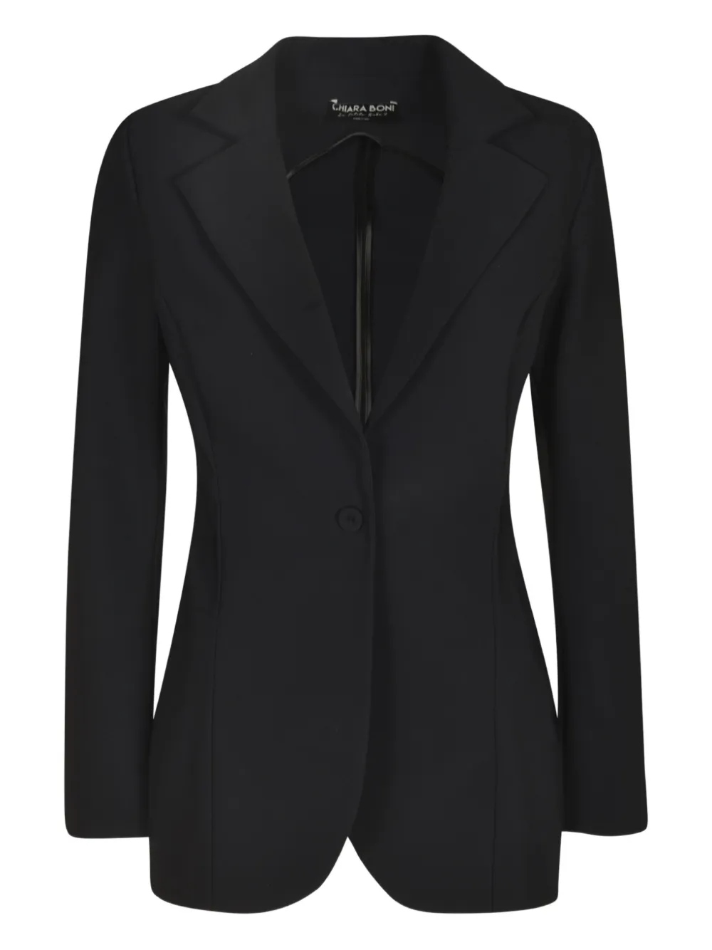 CHIARA BONI La Petite Robe Blazer met enkele rij knopen en puntige revers Zwart