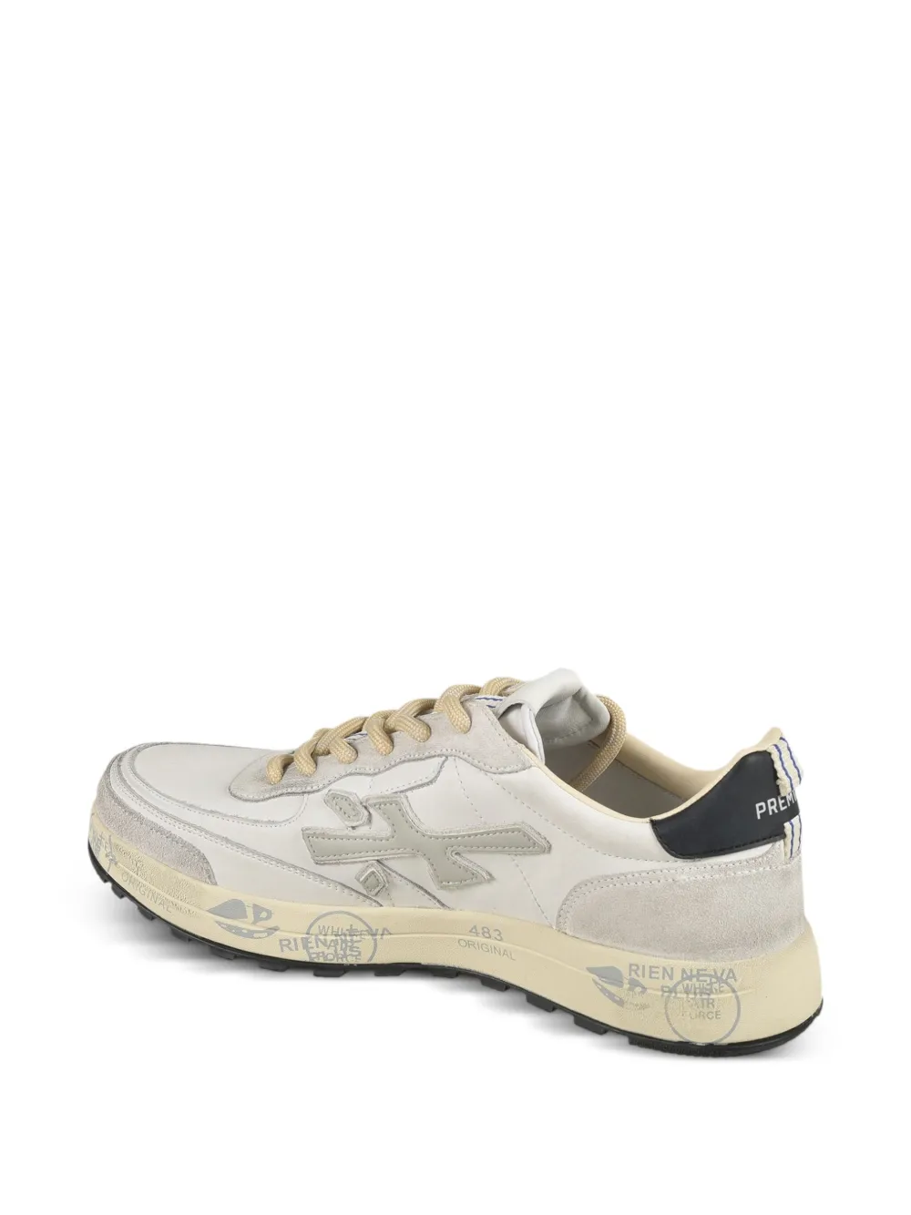 Premiata stamp-print leather sneakers White